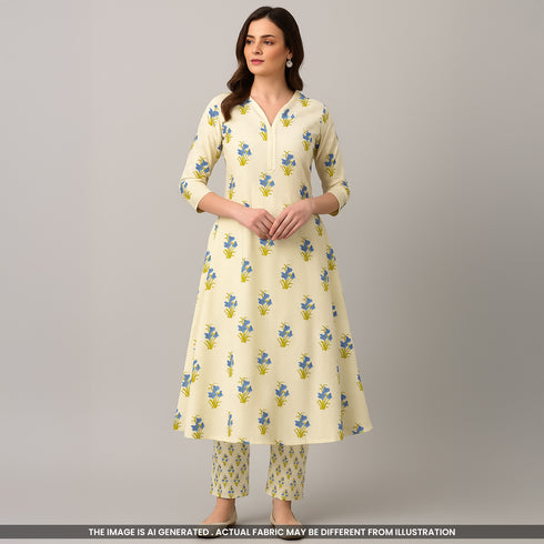 Printed Linen Cotton Fabric- F4725