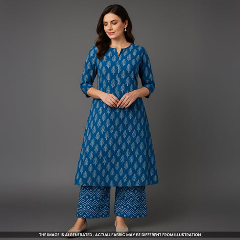 Indigo Print Cambric Cotton Fabric- F4755