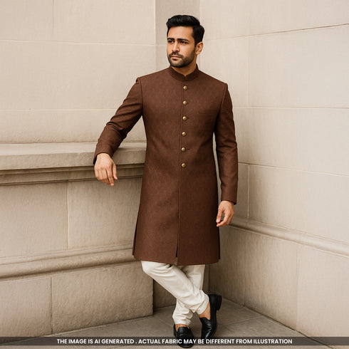 Thread Sequins Embroidered Modal Silk Fabric- F4758