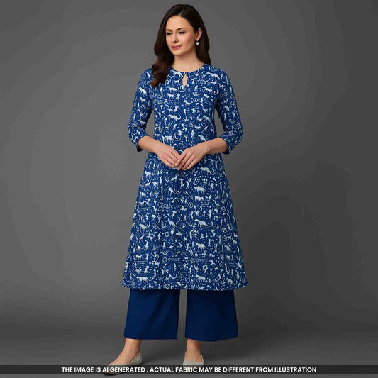 Indigo Print Cambric Cotton Fabric- F4779