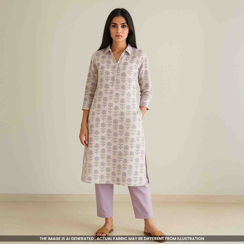 Flower Print Cambric Cotton Fabric- F4775