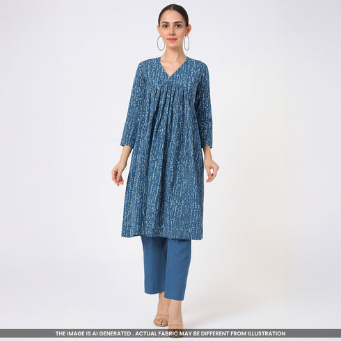 Indigo Print Cambric Cotton Fabric- F4804