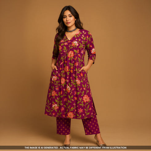 Printed Cambric Cotton Fabric- F4602