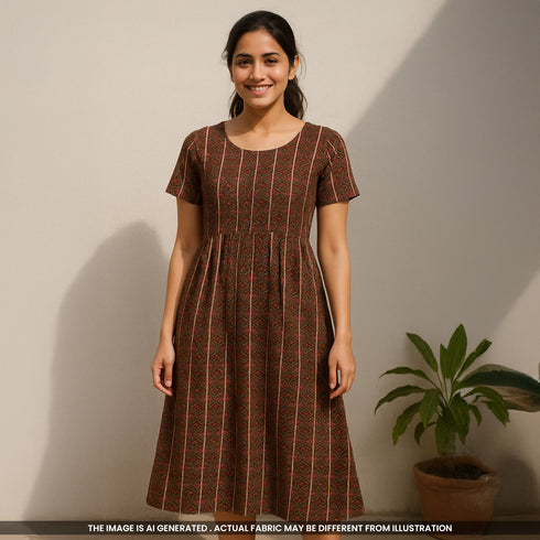 Printed Pintex Gota Patti Cotton Fabric- F4656