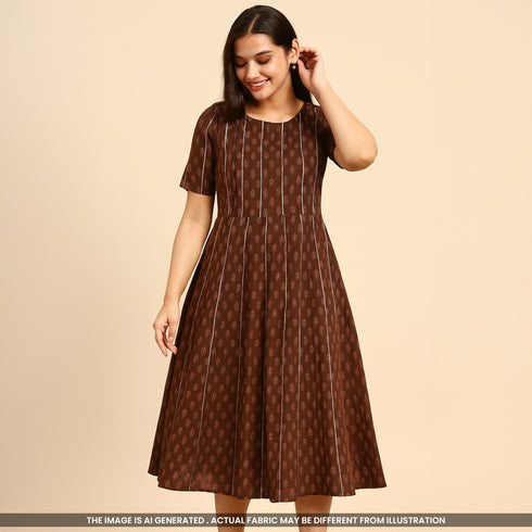 Printed Pintex Gota Patti Cotton Fabric- F4667