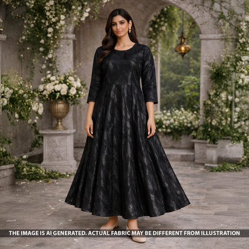 Zari Work Organza Fabric - F5438