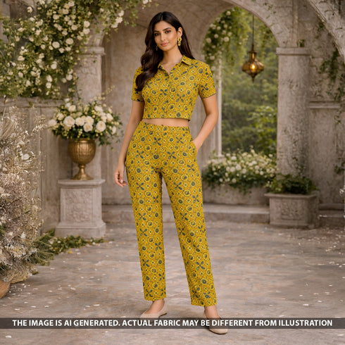 Ajrakh Print Modal Satin Fabric - F5441