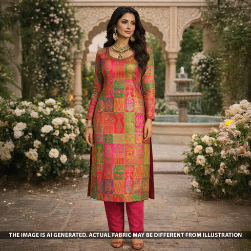 Zari Work Banarasi Brocade Silk Fabric - F5448