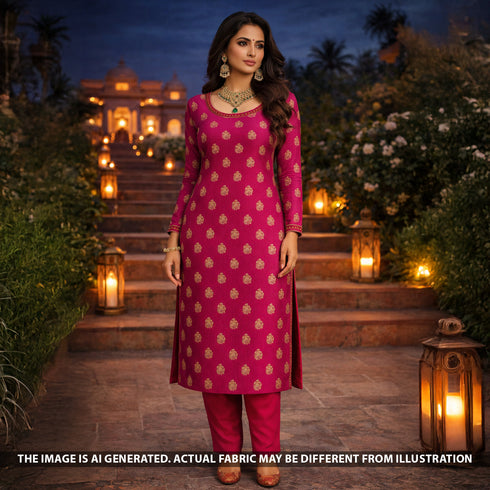 Zari Work Banarasi Brocade Silk Fabric - F5451