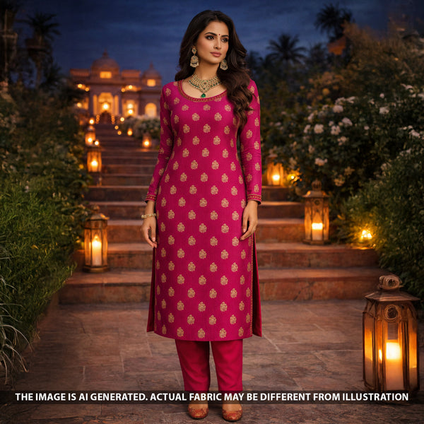 Zari Work Banarasi Brocade Silk Fabric - F5451