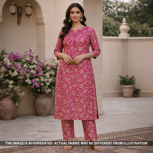 Zari Work Banarasi Brocade Silk Fabric - F5463