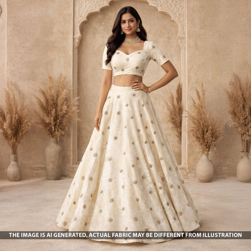 Dyeable Zari Sequins Work Velvet Fabric - F5470