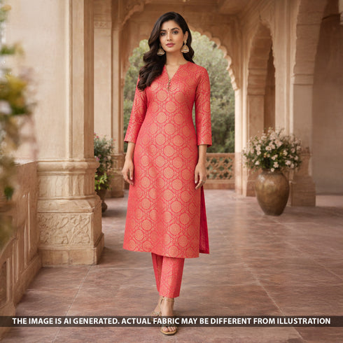 Self Jacquard Silk Fabric - F5494