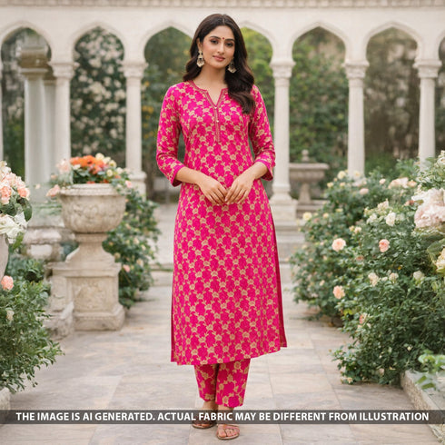 Zari Work Brocade Silk Fabric - F5497