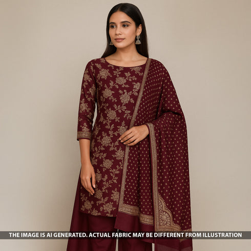 Zari Work Banarasi Georgette Unstiched Suit Fabric - S2