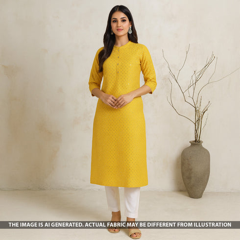 Thread Sequins Embroidered Upada Silk Fabric - F5342