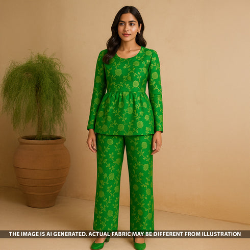 Zari Work Banarasi Brocade Silk Fabric - F5356