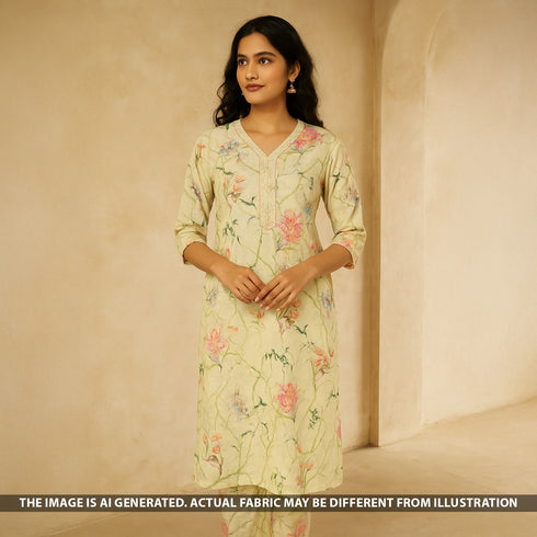 Digital Print Linen Cotton Fabric - F5361