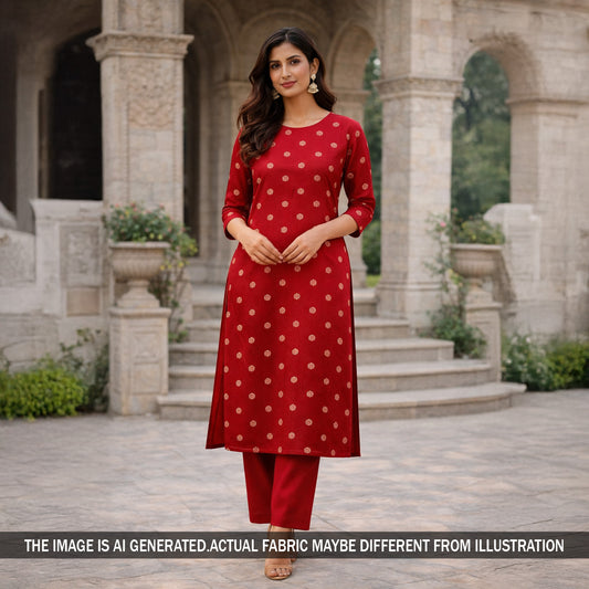 Zari Buti Work Brocade Silk Fabric - F5859