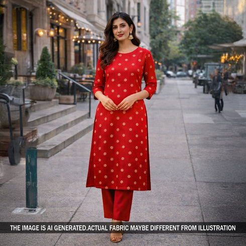 Zari Buti Work Brocade Silk Fabric - F5861