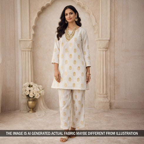 Foil Print Cotton Fabric - F5896