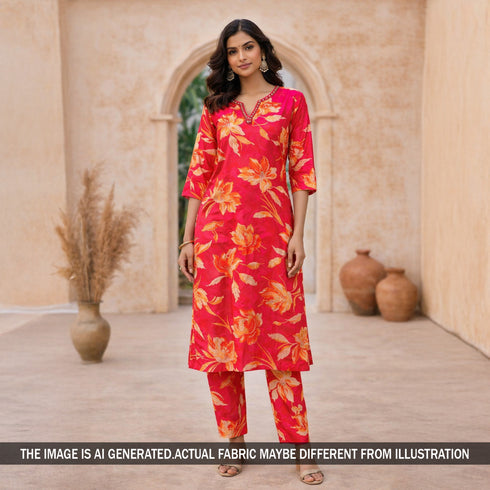 Flower Print Cotton Fabric - F5899