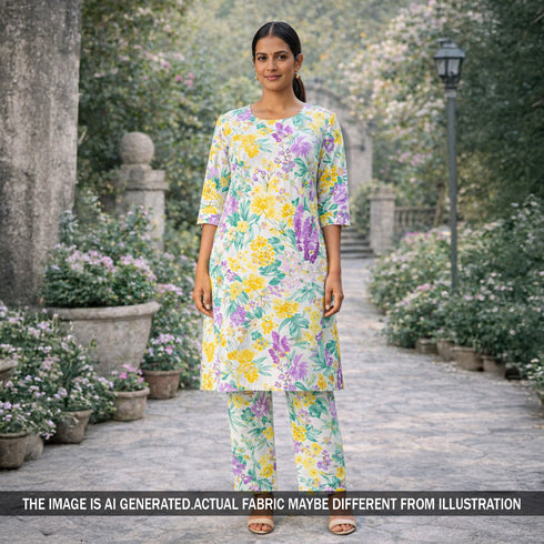 Flower Print Modal Cotton Fabric - F5886