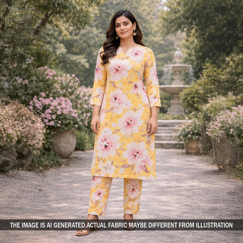 Digital Print Self Jacquard Cotton Fabric - F5950