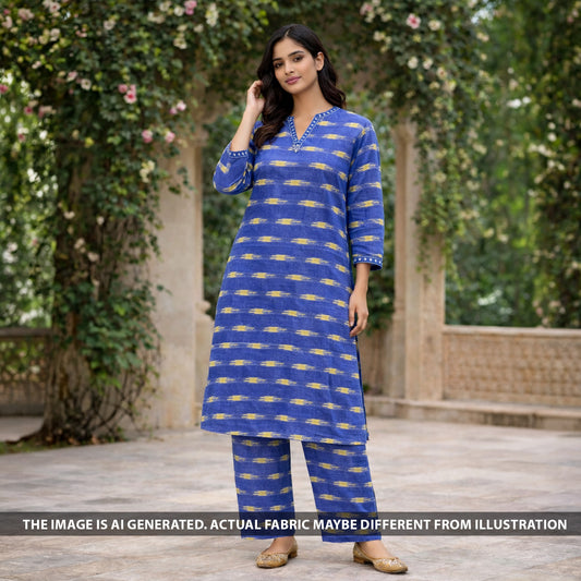 Ikkat Print Cotton Fabric - F5979