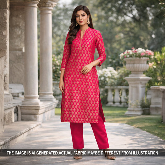 Zari Buti Work Brocade Silk Fabric - F5850