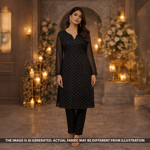 Dew Drops Self Stripes Jimmy choo Fabric - F5633