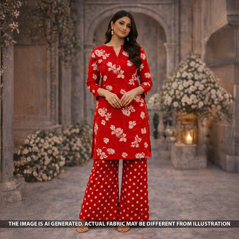 Digital Print Thread Sequins Work Chinnon Chiffon Fabric - F5650