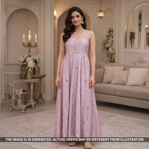 Cut Dana Zari Sequins Work Crush Shimmer Tissue Fabric - F5670