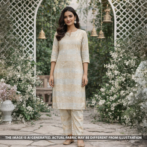 Thread Zari Embroidered Shimmer Tissue Fabric - F5668