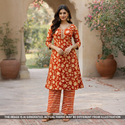 Block Print Cotton Fabric - F5724