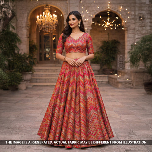 Zari Sequins Embroidered Crepe Fabric - F5738