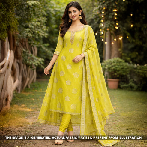 Zari Work Shimmer Tissue Fabric - F5599