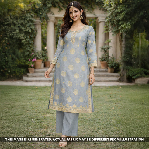 Zari Work Shimmer Tissue Fabric - F5597