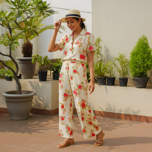 Foil Print Rayon Cotton Fabric- F4530