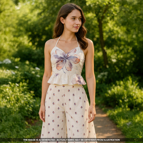 Digital Print Cambric Cotton Fabric- F4561