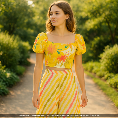 Digital Print Cambric Cotton Fabric- F4559