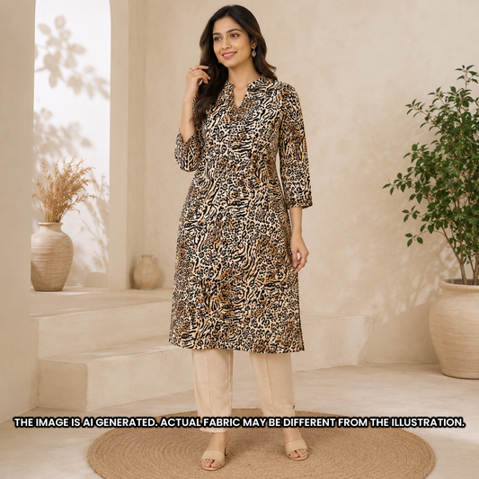 Tiger Print Rayon Fabric - F6932