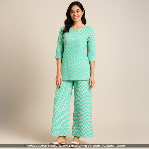 Block Print Cambric Cotton Fabric- F4152