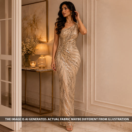 Cut Dana Embroidered Net Fabric - F6702
