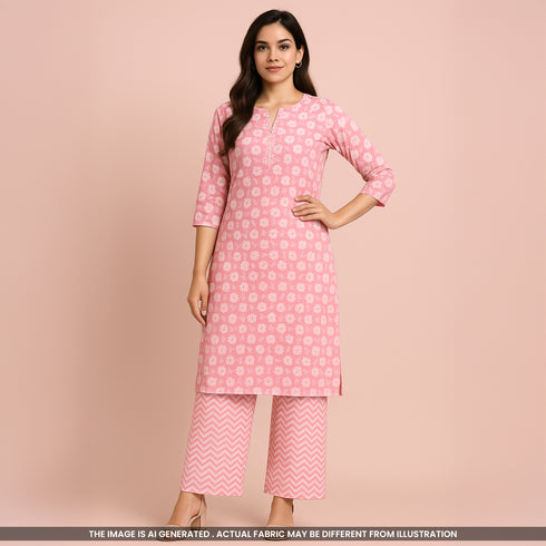 Block Print Cambric Cotton Fabric-F4213