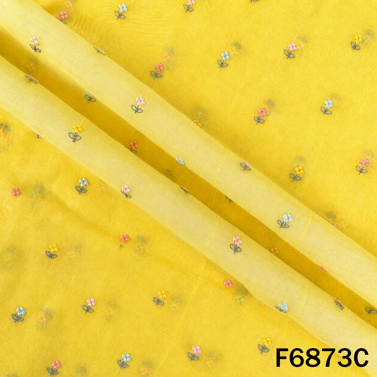 Thread Work Mul Chanderi Fabric - F6873