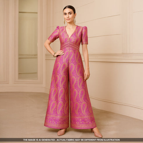 Self Jacquard Brocade Fabric- F3987