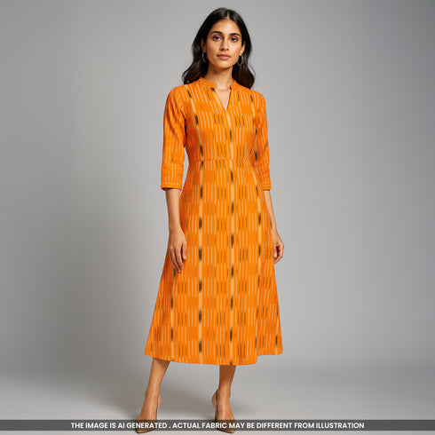 Ikkat Handloom Cotton Fabric- F4309