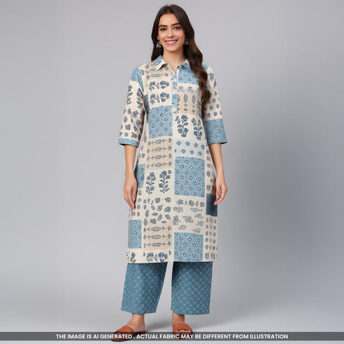 Digital Printed Cambric Cotton Fabric- F4057