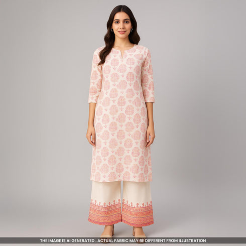 Thread Sequins Embroidered Kora Cotton Fabric- F4063